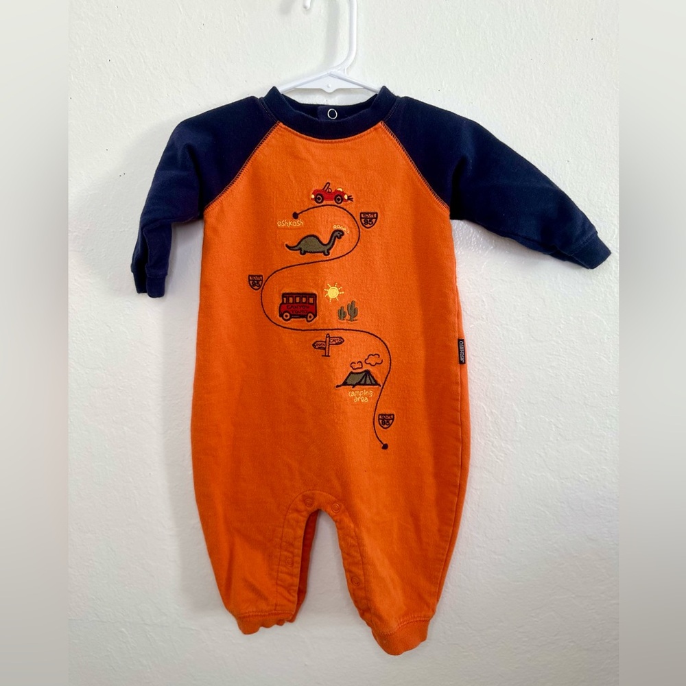 OshKosh Orange and Navy Blue onesie